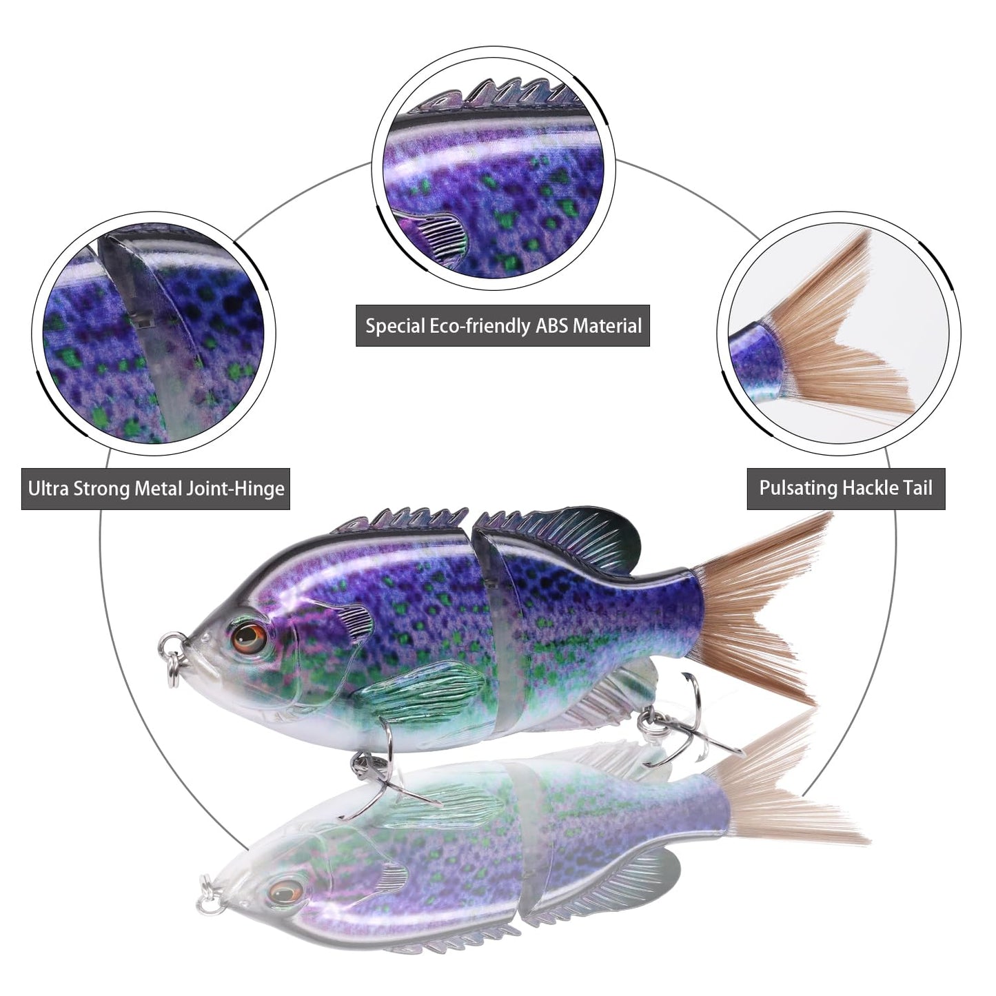 TRUSCEND Easy Catch Swimmax, Magic Noisy Turbulent Wiggling and Vibrating Action for More Bites, Lifelike Fishing Lures for All Species, Swimbait for Relax Family Fishing, Must-Have for Lovely Anglers