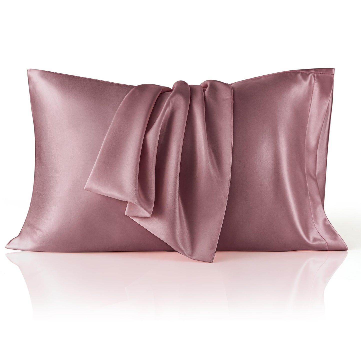 Bedsure Satin Pillowcase, Similar to Silk Pillow Cases Queen Size Set of 2, Cooling Pillow Case Covers with Envelope Closure, Room Decor Valentine Gifts for Women Men, Silver Grey, 20x30 Inches, 2pcs