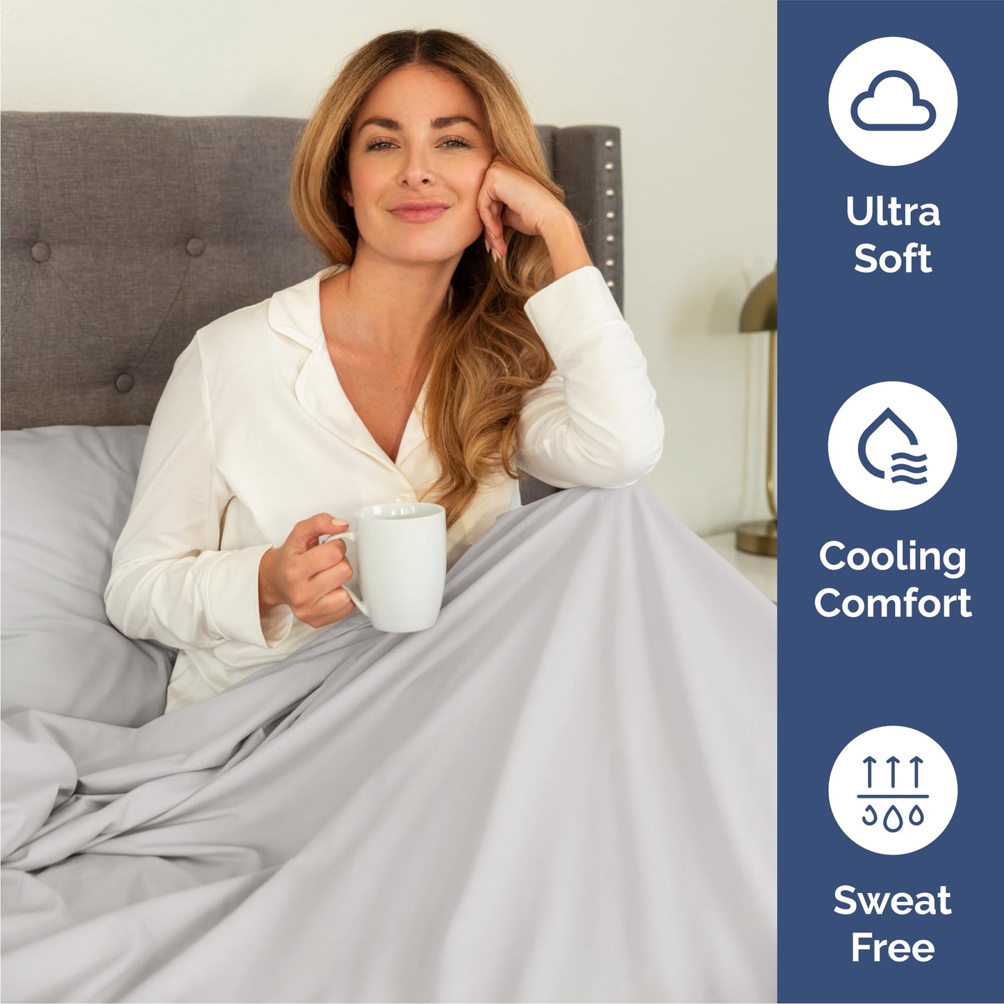 Queen Size 4 Piece Sheet Set - Comfy Breathable & Cooling Sheets - Hotel Luxury Bed Sheets for Women and Men - Deep Pockets, Microfiber, Soft & Wrinkle Free Sheets - French Grey Oeko-Tex Bed Sheet Set