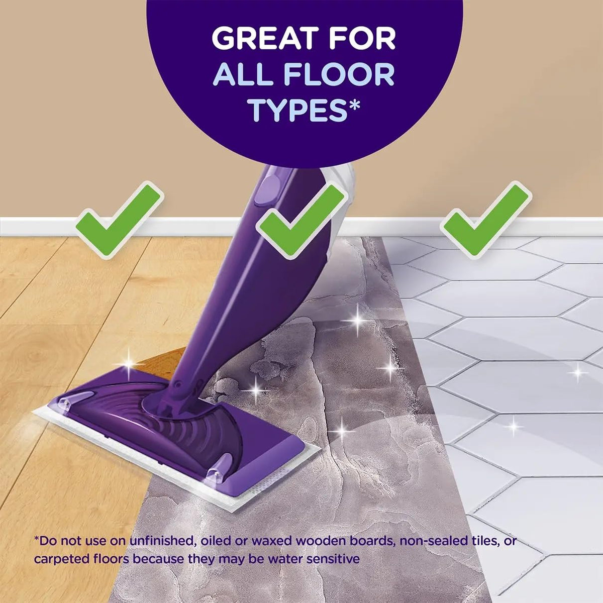 Swiffer WetJet Multi-Purpose Floor Cleaner Solution with Febreze Refill, Hardwood Floor Cleaner, Lavender Scent, 1.25 Liter -42.2 Fl Oz (Pack of 2)