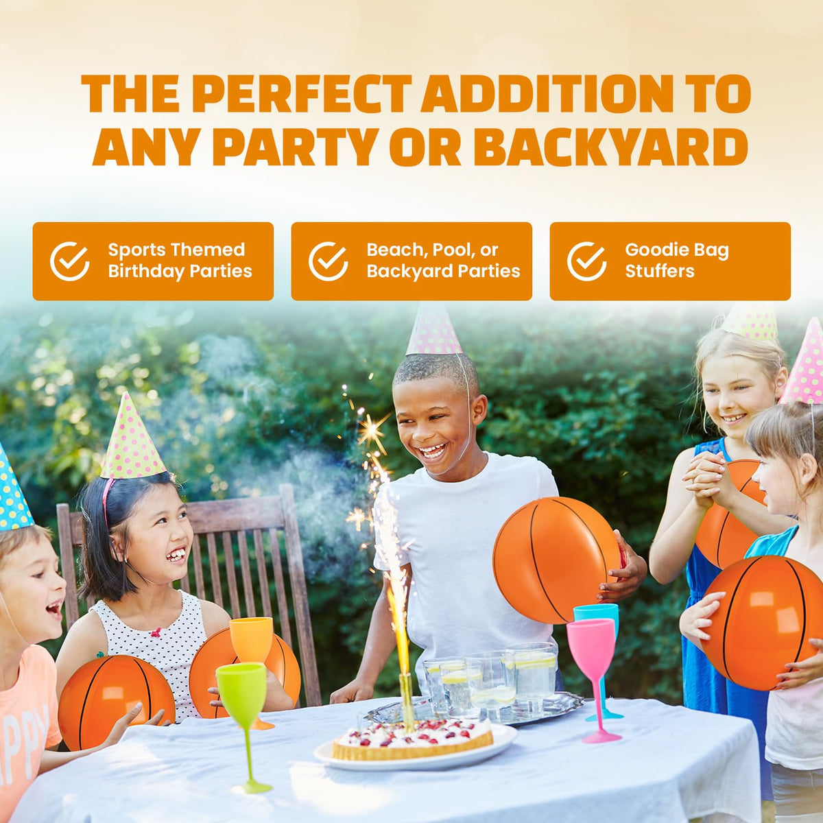 12-Pack Inflatable Soccer Balls 16-inch, Soccer Party Beach Balls Bulk