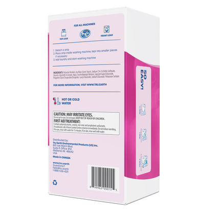 Tru Earth Compact Dry Laundry Detergent - Up to 128 Loads (64 Sheets) - Paraben-Free - Original Eco-Strip Liquidless Detergent, Travel - Fresh Linen | Packaging May Vary