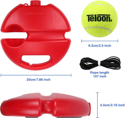 Teloon Solo Tennis Trainer Rebound Ball with String for Self Tennis Practice Training Tool for Adults or Kids Beginners with 2 String Balls Elastic and a Portable Mesh Bag