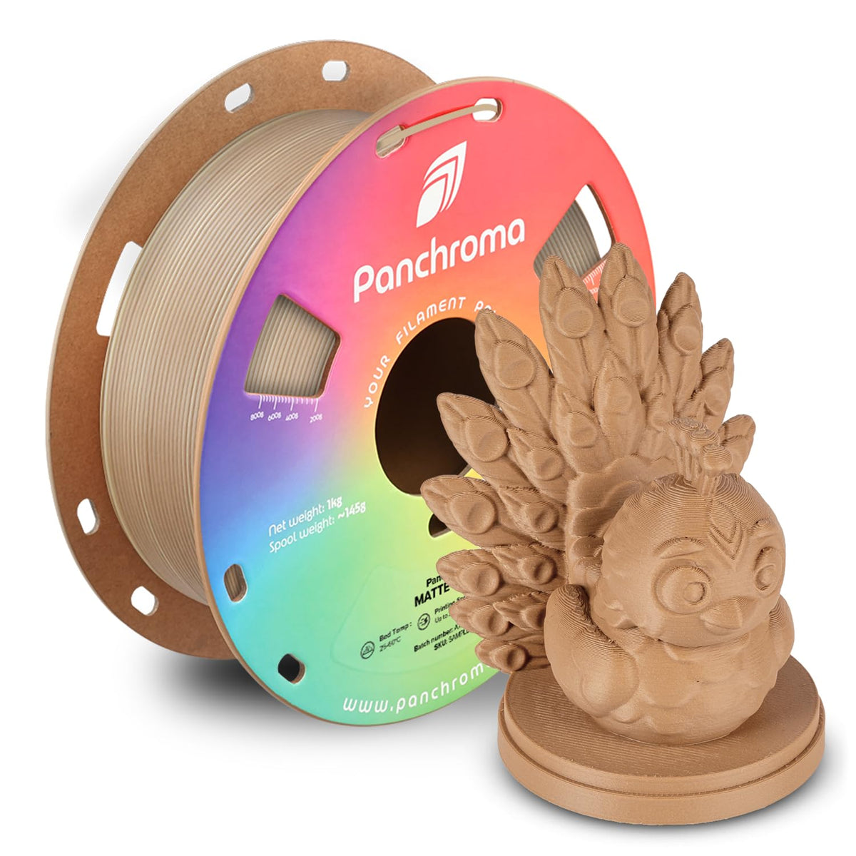 Polymaker Panchroma Matte PLA Filament 1.75mm, 1kg, Charcoal Black