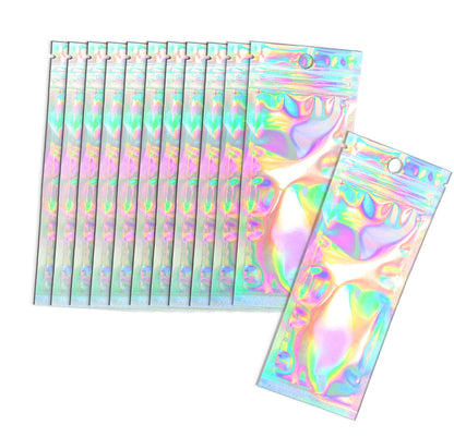Smell Proof Bags & Resealable Foil Pouch Mylar Sample Bag Great for Party Favor Food Storage (Holographic Color) (50pcs-6x9 inch)