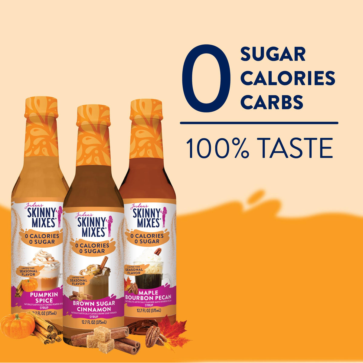 Jordan's Skinny Mixes Pumpkin Caramel Coffee Syrup, 25.4 fl oz