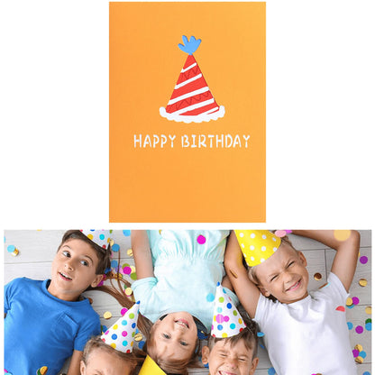 ROBBEAR Funny Happy Birthday Pop Up Card, Sweet 3D Birthday Gift Box for Adults and Kids with Envelopes, Unique Handmade Foldable Celebration Cards for Daughter, Son, Mom, Dad, Friend