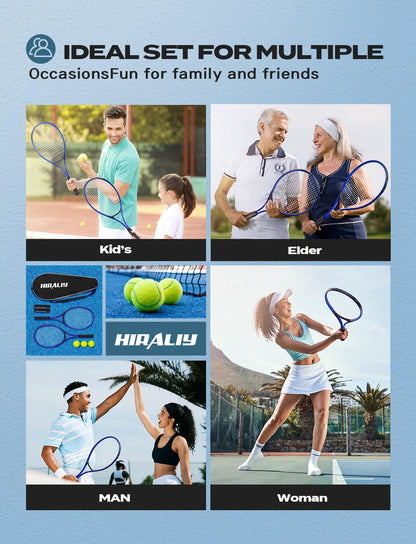 HIRALIY 27-Inch Tennis Racket for Adults with Ball and Carry Bag