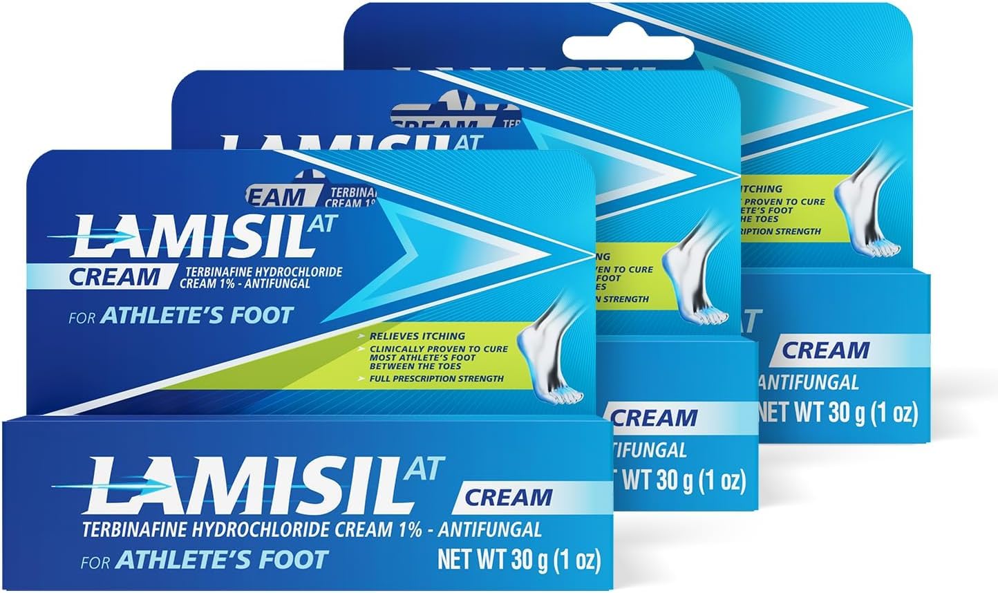 Lamisil 1 Week Athlete’s Foot Treatment, Antifungal Cream with Terbinafine Hydrochloride 1%, Fast Symptom Relief & Prevents Recurrence, 1 oz (30 g)