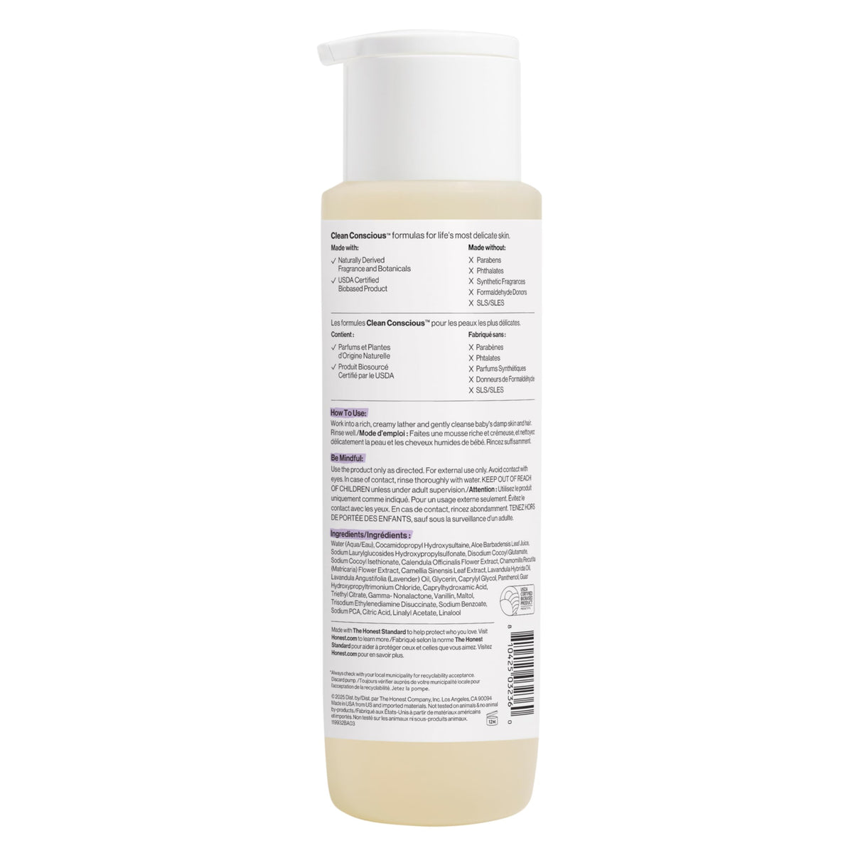 The Honest Company Shampoo & Body Wash, Tear-Free, Lavender Calm, 10 fl oz