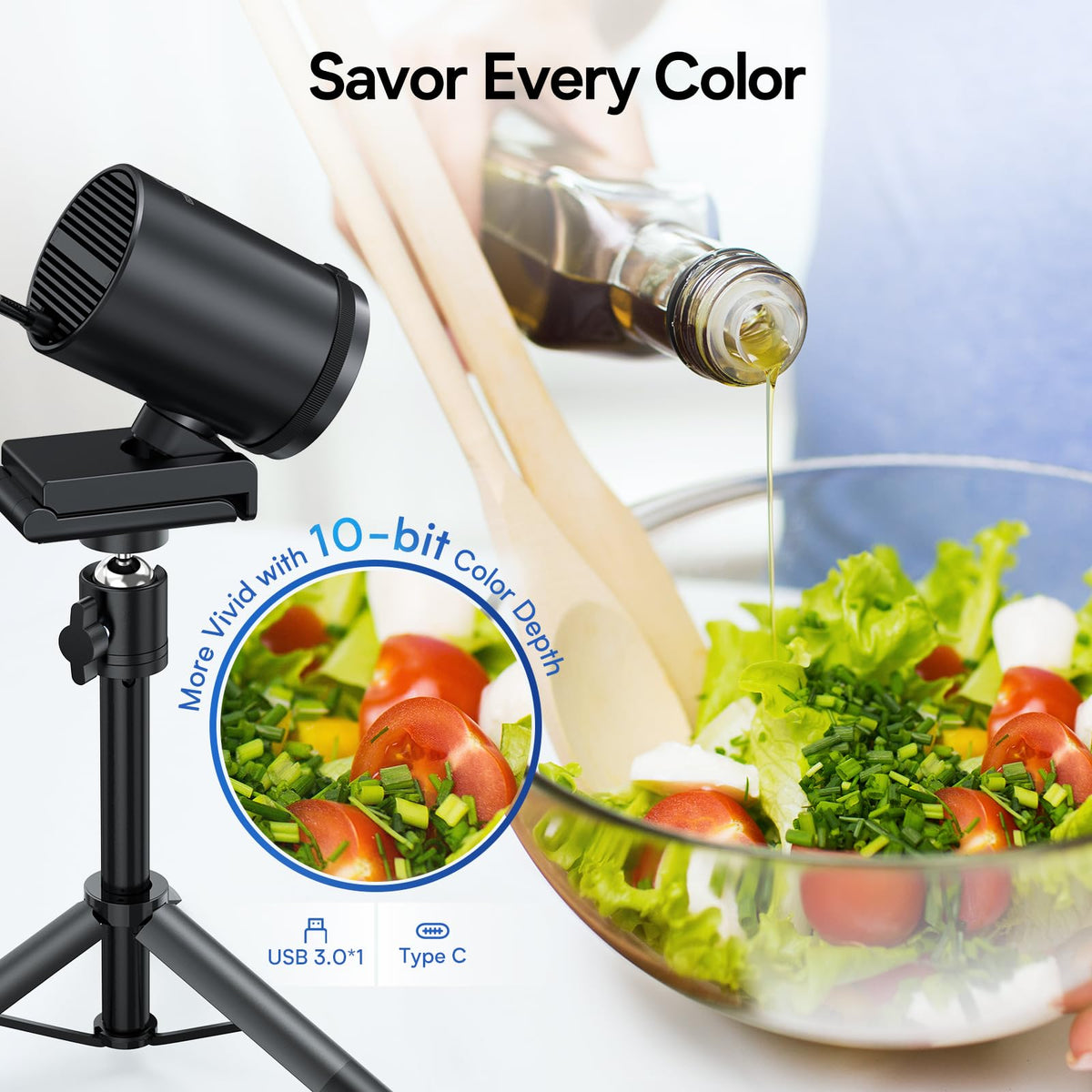 EMEET S600 4K Webcam for Streaming, Sony 1/2.55'' Sensor, PDAF Autofocus