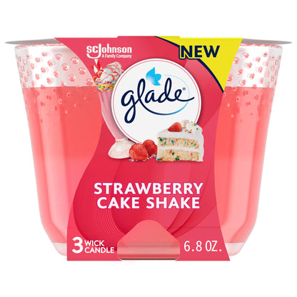 Glade Scented 3-Wick Candle Jar, Coastal Sunshine Citrus, Fragrance Infused with Essential Oils, 6.8 oz