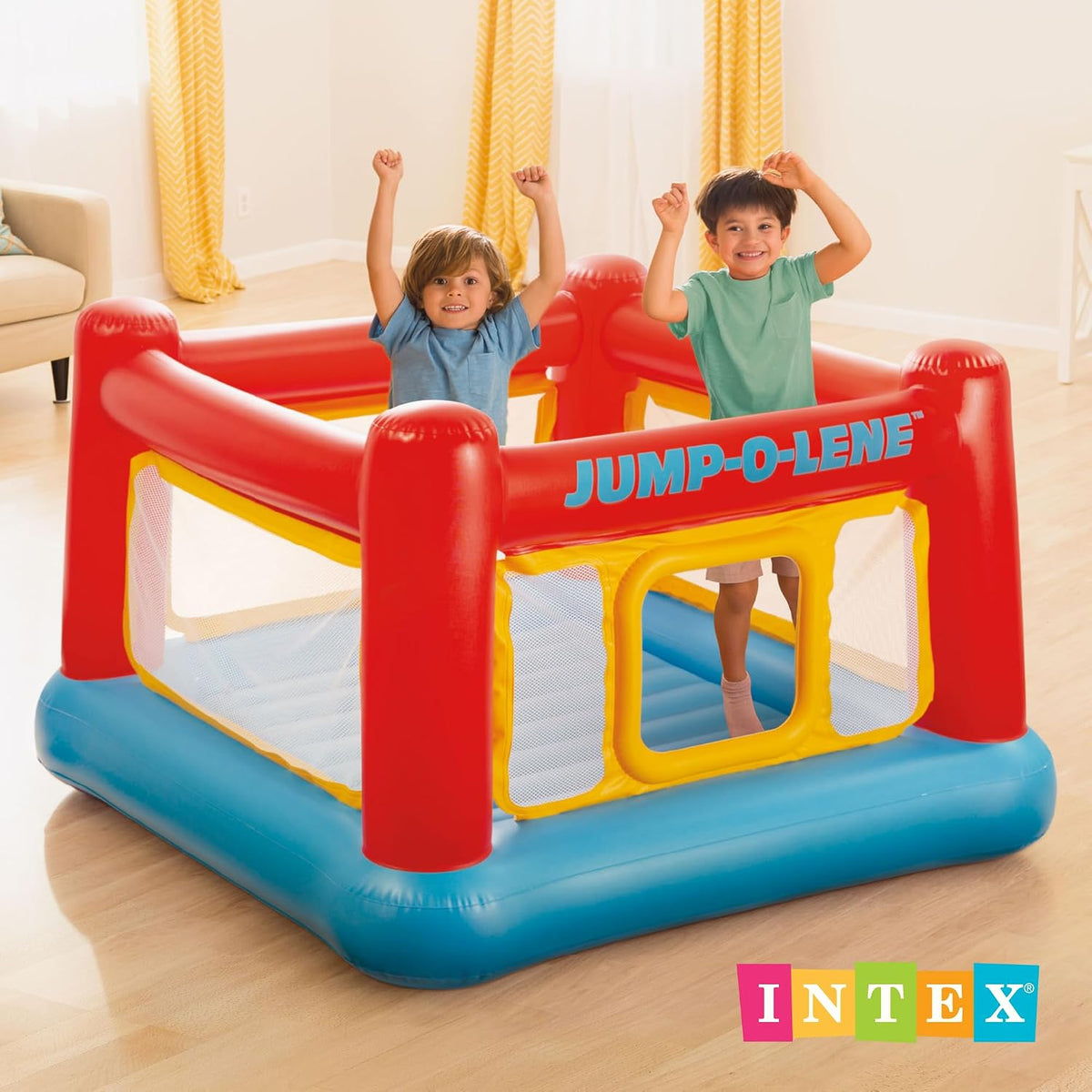 INTEX Jump-O-Lene Inflatable Trampoline Bounce House for Kids Ages 3-6