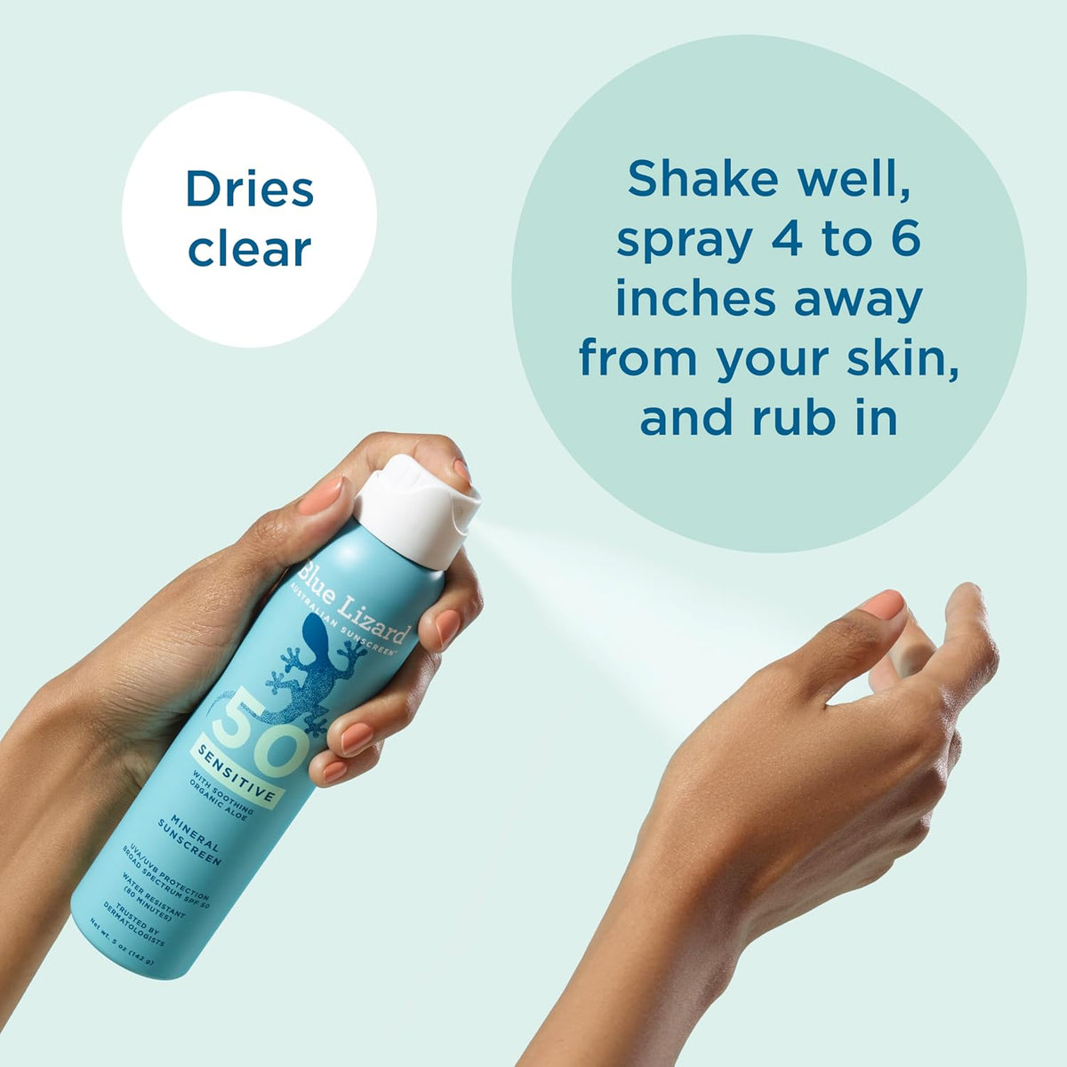 Blue Lizard Sensitive Mineral Sunscreen SPF 50 Sunscreen Lotion, 5 fl oz