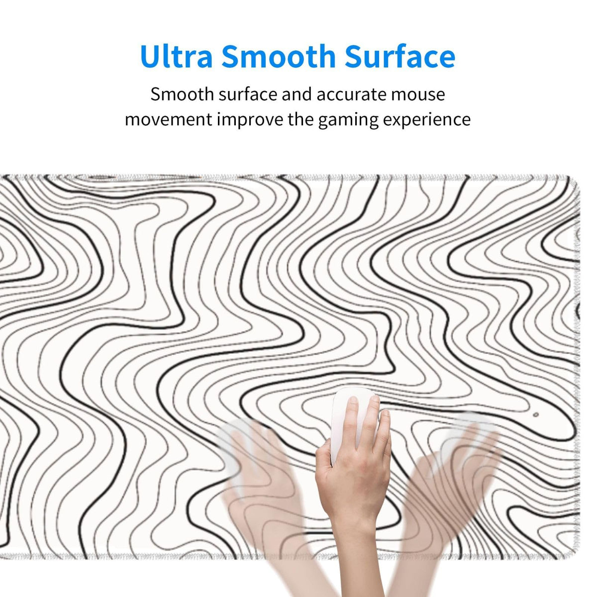 Gaming Mouse Pad, Large Black and Green Line Topographic Mousepad Laptop, Extended Mouse Mat, Long XL Waterproof Keyboard Pads, Big Non-Slip Mousepads for Game Office Home, 31.5 x 11.8 in