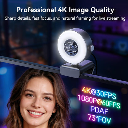 EMEET S600 4K Webcam for Streaming, Sony 1/2.55'' Sensor, PDAF Autofocus