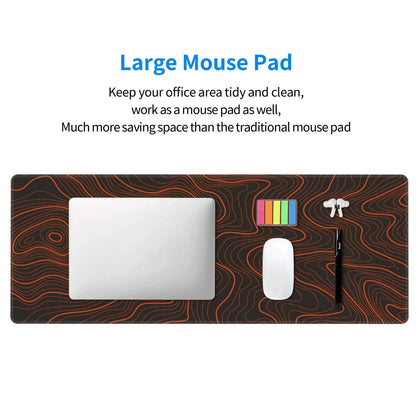 Gaming Mouse Pad, Large Black and Green Line Topographic Mousepad Laptop, Extended Mouse Mat, Long XL Waterproof Keyboard Pads, Big Non-Slip Mousepads for Game Office Home, 31.5 x 11.8 in