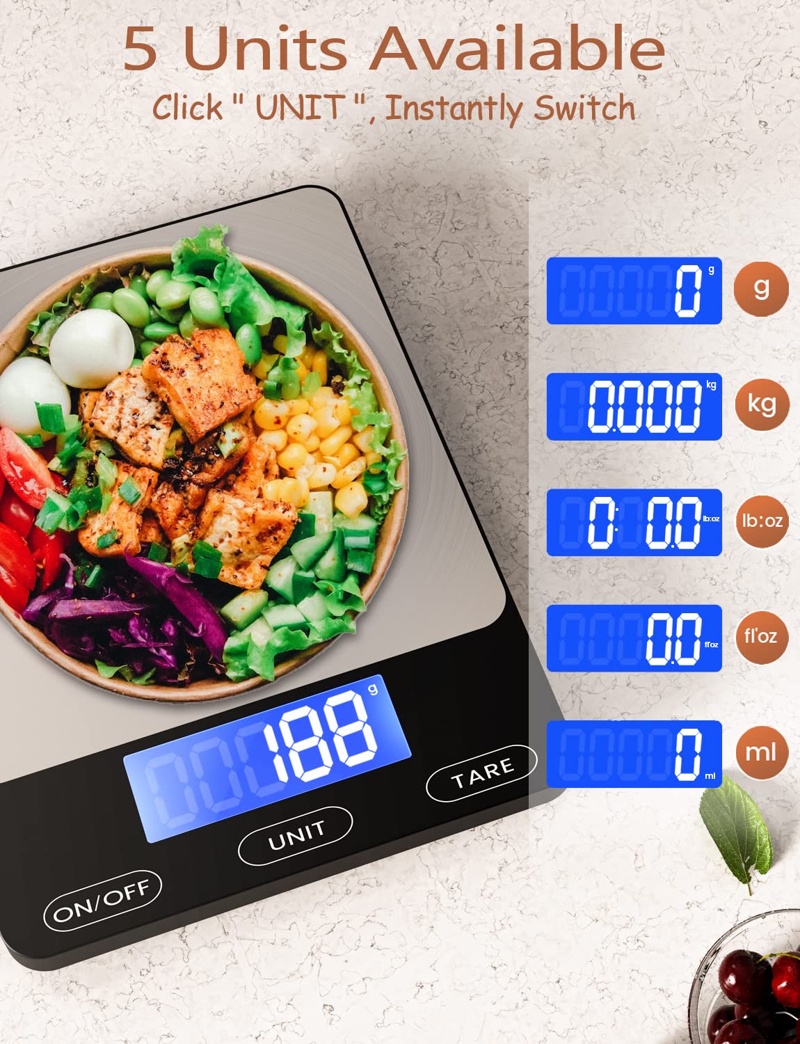 Food Scale -33lb Digital Kitchen Scale for Food (& More)