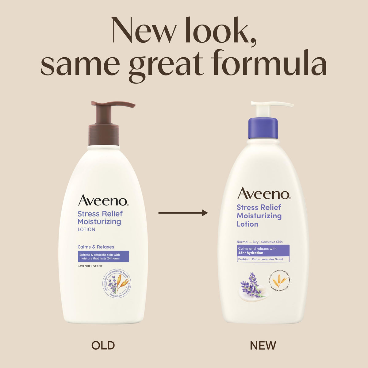 Aveeno Stress Relief Moisturizing Body Lotion, Lavender Scent, 33 fl. oz
