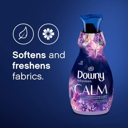 Downy Ultra Soft Fabric Softener Liquid, Calm, Lavender and Vanilla Bean, 56 fl oz, 83 Loads
