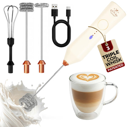 Zulay Kitchen Powerful Milk Frother Wand With 2 Duracell Batteries - Ultra Fast Handheld Drink Mixer - Electric Whisk Foam Maker for Coffee, Lattes, Cappuccino, Matcha, Hot Chocolate & Creamer - Black
