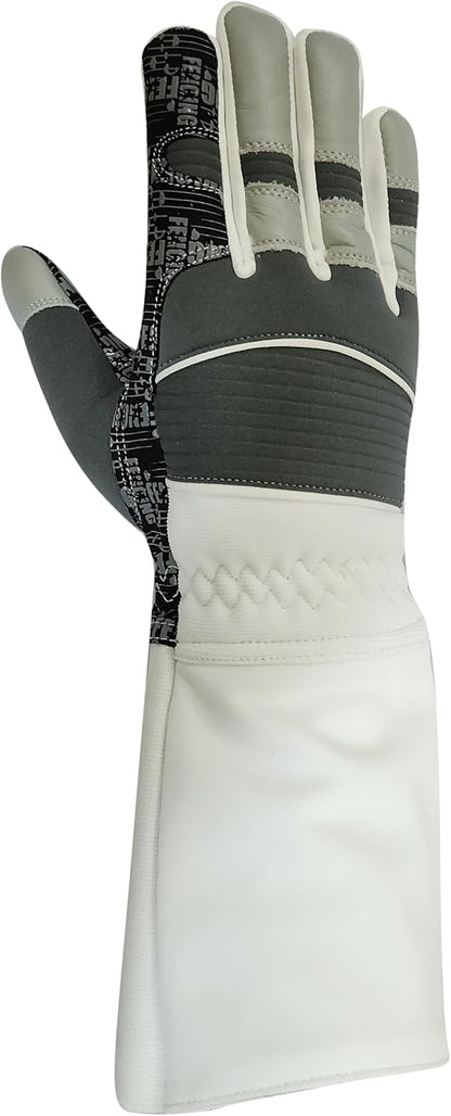 Fencing Glove High Performance Padded, Washable Amara Synthetic Leather, Real Leather for Foil, Epee & Saber, Silicoated Palm Back Neoprene Padded, 350N Cuff Protective Glove.