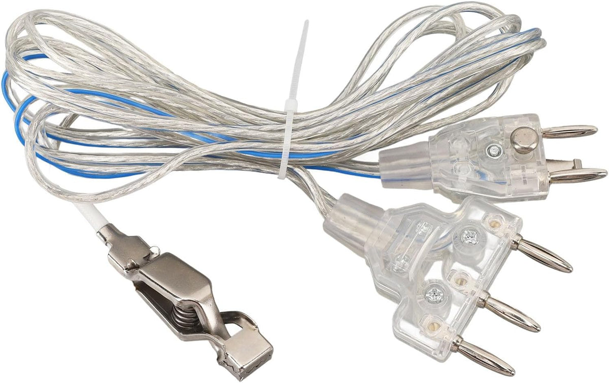 Dioche Fencing Body Cord 3 Pin for Foil Epee Saber, Transparent Stainless Steel Fencing Body Wire with Durable Plastic Connector for Training & Competition