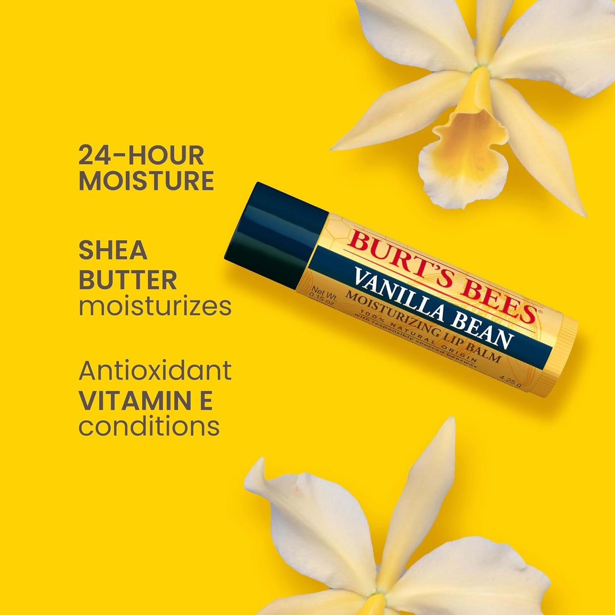 Burt's Bees 100% Natural Moisturizing Lip Balm (Original Beeswax)
