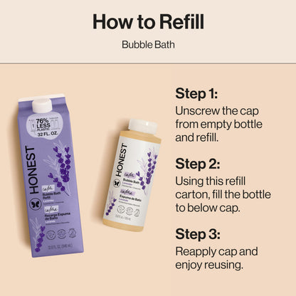 The Honest Company Bubble Bath, Hypoallergenic, Lavender Calm, 12 fl oz