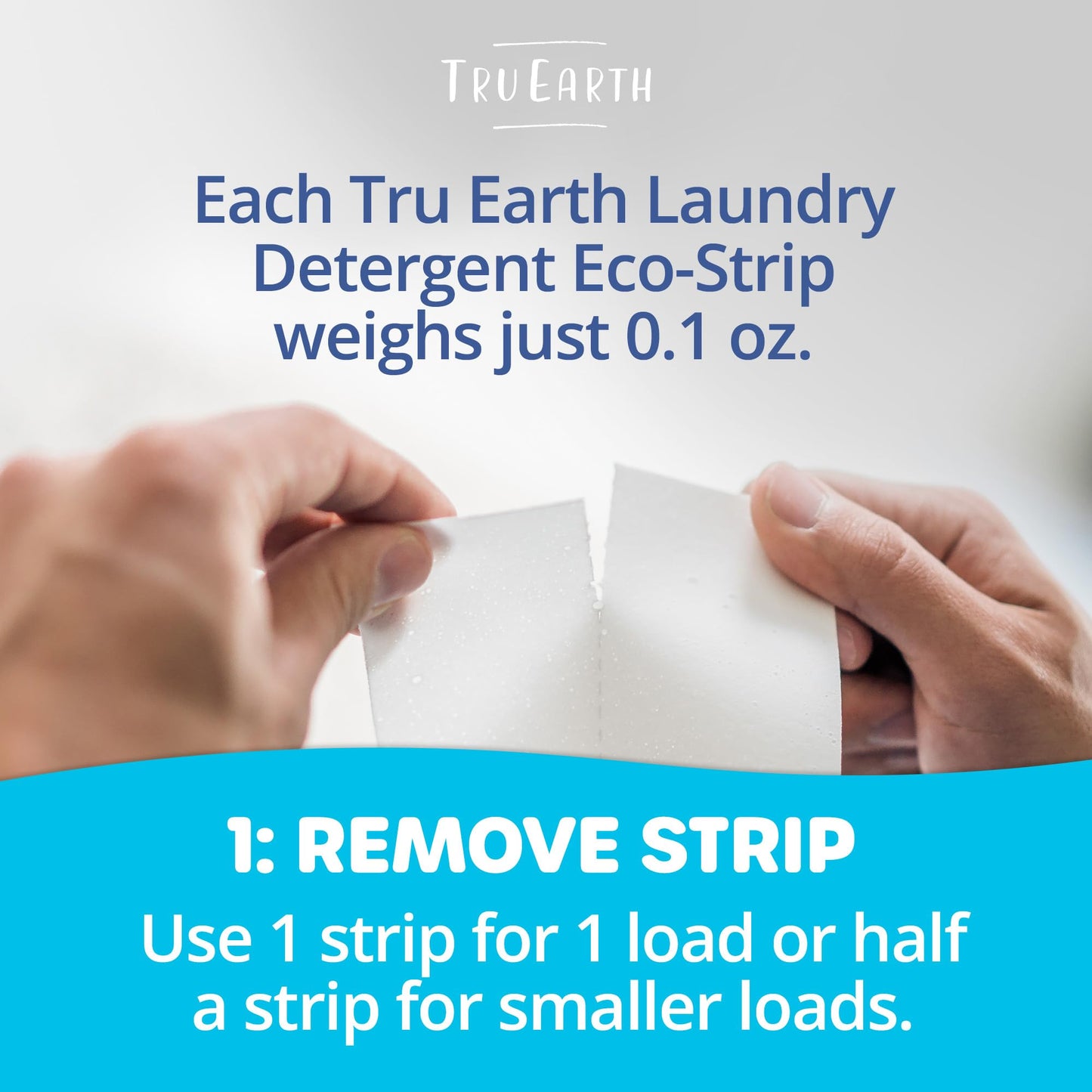 Tru Earth Compact Dry Laundry Detergent - Up to 128 Loads (64 Sheets) - Paraben-Free - Original Eco-Strip Liquidless Detergent, Travel - Fresh Linen | Packaging May Vary