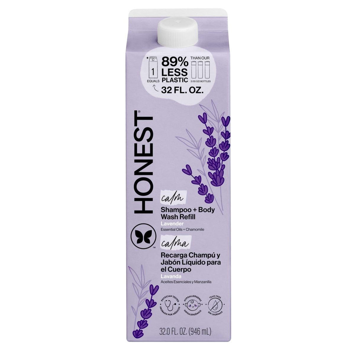 The Honest Company Shampoo & Body Wash, Tear-Free, Lavender Calm, 10 fl oz