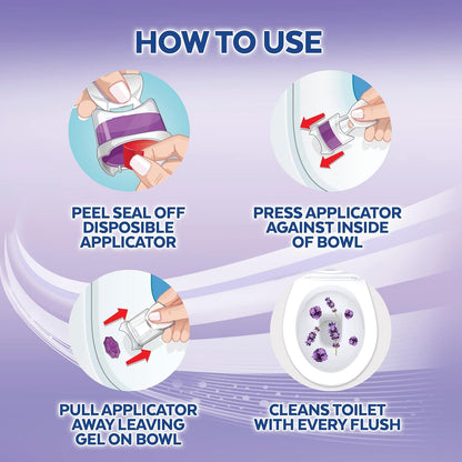 Lysol Click Gel Toilet Bowl Cleaner, Gel Stamp, Lavender, 6 Count
