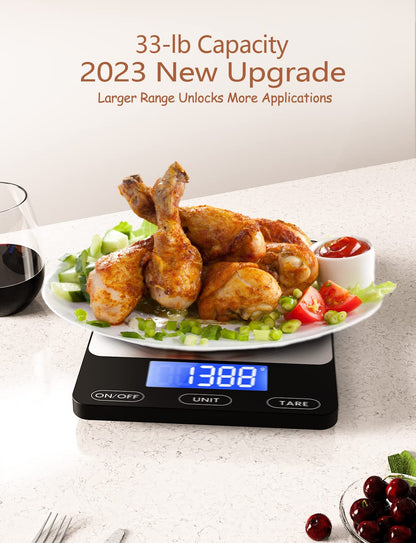 Food Scale -33lb Digital Kitchen Scale for Food (& More)
