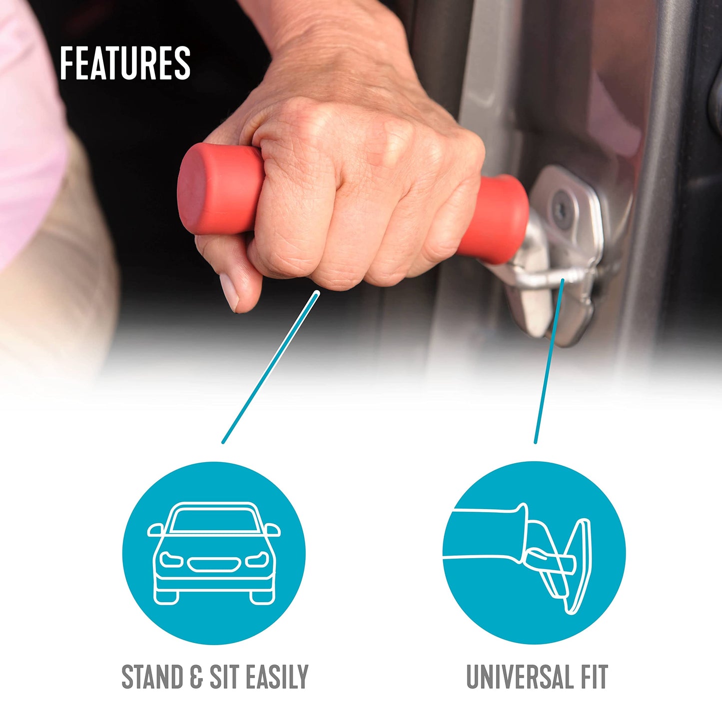 Able Life Vehicle Support Handle and Mobility Aid, Portable Car Assist Grab Bar for Sit-to-Stand Assistance, Ideal for Seniors and Adults, Durable Door Handle Support with Ergonomic Design