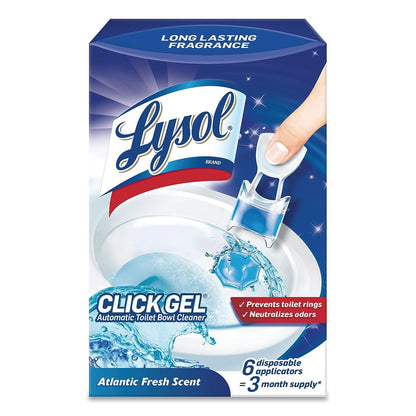 Lysol Click Gel Toilet Bowl Cleaner, Gel Stamp, Lavender, 6 Count