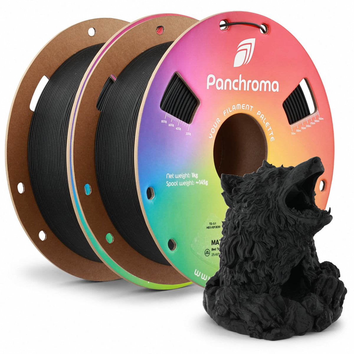 Polymaker Panchroma Matte PLA Filament 1.75mm, 1kg, Charcoal Black