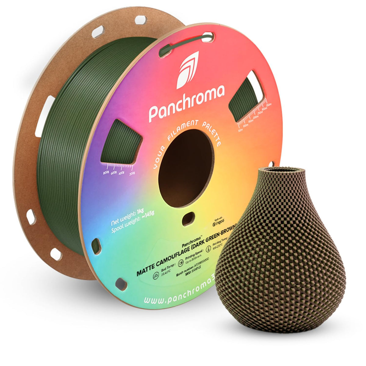 Polymaker Panchroma Matte PLA Filament 1.75mm, 1kg, Charcoal Black