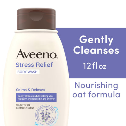 Aveeno Stress Relief Body Wash, Lavender Scent, 33 fl. oz