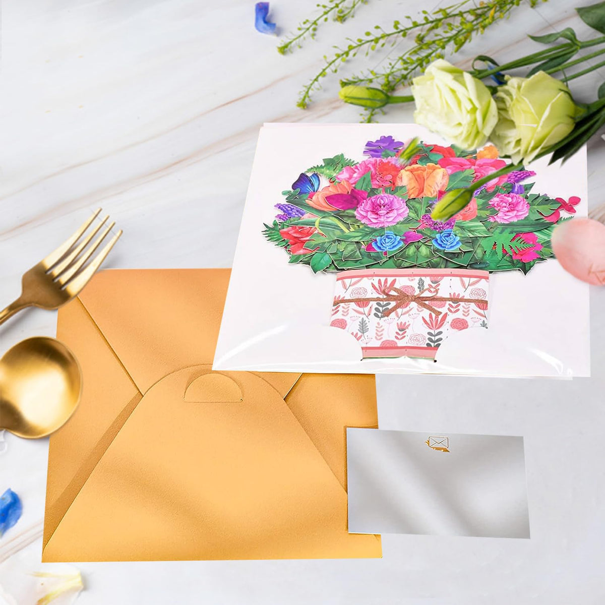 ROBBEAR Funny Happy Birthday Pop Up Card, Sweet 3D Birthday Gift Box for Adults and Kids with Envelopes, Unique Handmade Foldable Celebration Cards for Daughter, Son, Mom, Dad, Friend