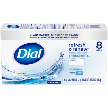 Dial Antibacterial Bar Soap, Calm & Soothe Lavender & Jasmine Deodorant Bar, 4oz (8 Bars)