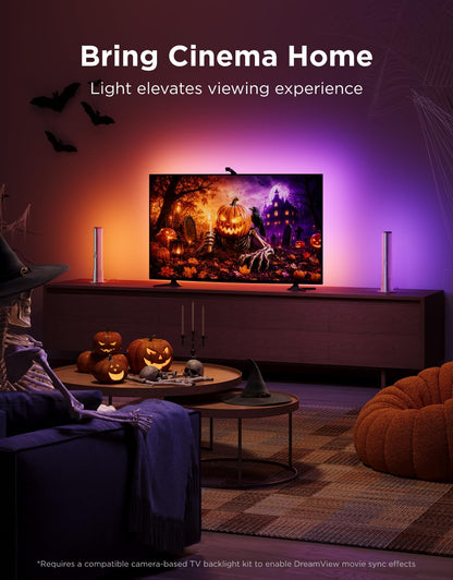Govee Smart Light Bar, RGBICWW TV Lights for Living Room, Gaming, Black