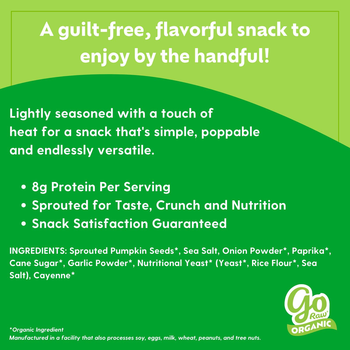 Go Raw Organic Sprouted Pumpkin Seeds - Sea Salted Pepita Snack