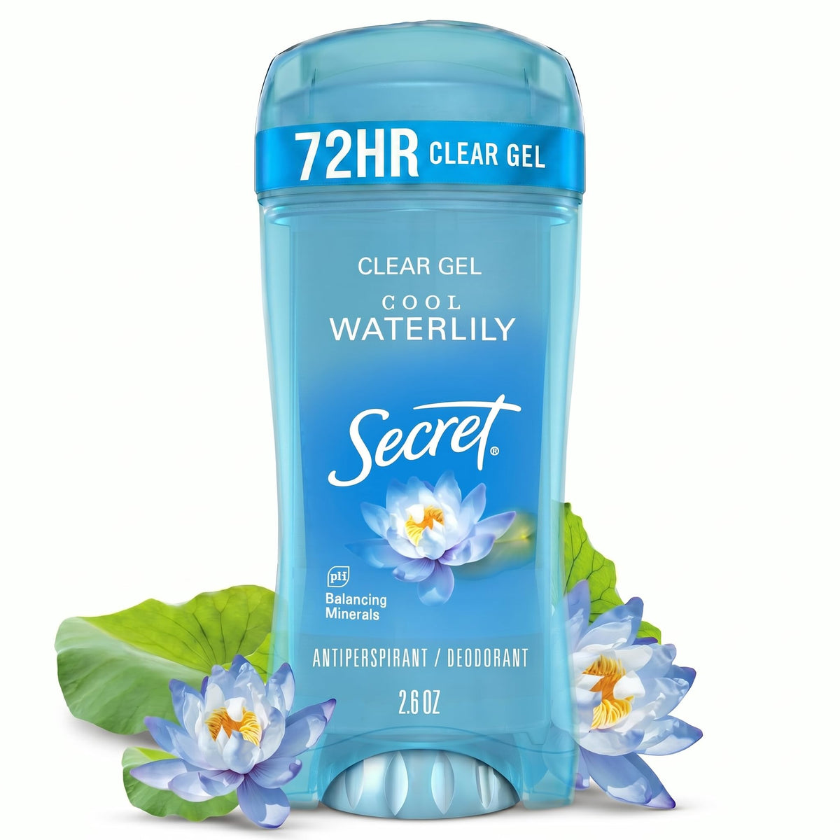Secret Fresh Antiperspirant Deodorant for Women, 72hr Breathable Sweat & Odor Protection, Instant Freshness & Gentle, PH Balancing Minerals, Clear Gel, Relaxing Lavender Scent, 2.6 oz