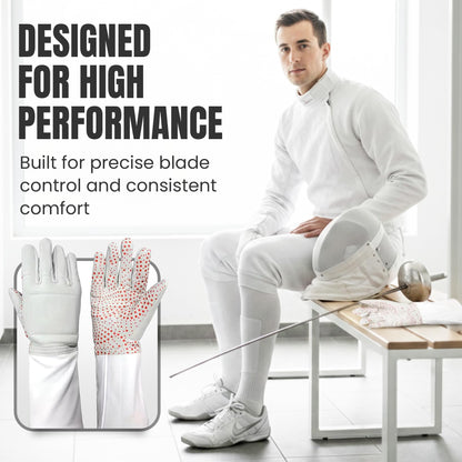 Fencing Glove, 3-Weapon Washable, Pro-Grip Silicone Design, Foil Epee and Saber, Competition Approved