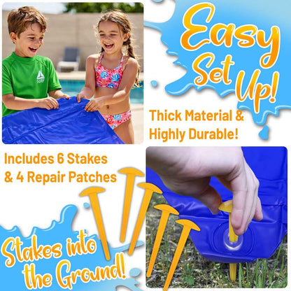 stargo 18 x 5 ft - Slip and Slide, Water Slides for Kids - Backyard waterslide for Kids, Outdoor Fun Summer Water Toys, Water Activities for Kid and Adults for Backyard Fun, Ages 4-8, 5, 6, 7, 8-12 +