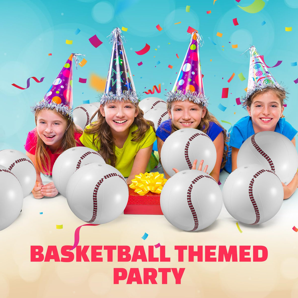 12-Pack Inflatable Soccer Balls 16-inch, Soccer Party Beach Balls Bulk