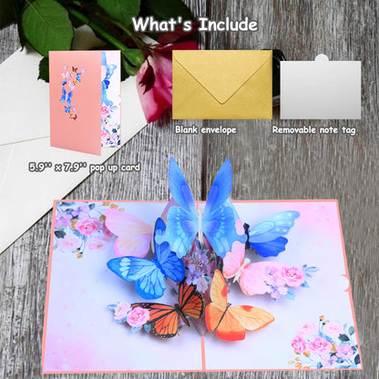 ROBBEAR Funny Happy Birthday Pop Up Card, Sweet 3D Birthday Gift Box for Adults and Kids with Envelopes, Unique Handmade Foldable Celebration Cards for Daughter, Son, Mom, Dad, Friend