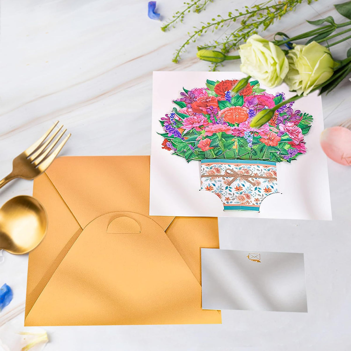 ROBBEAR Funny Happy Birthday Pop Up Card, Sweet 3D Birthday Gift Box for Adults and Kids with Envelopes, Unique Handmade Foldable Celebration Cards for Daughter, Son, Mom, Dad, Friend