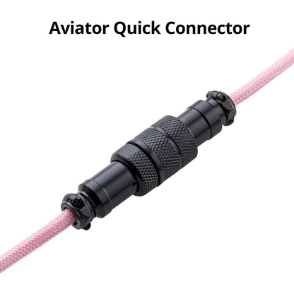 GUNMJO Pro Custom Coiled USB C Cable for Gaming Keyboard, Double-Sleeved Mechanical Keyboard Cable with Detachable Metal Aviator, 1.5M USB-C to USB-A, Carbon Black Color