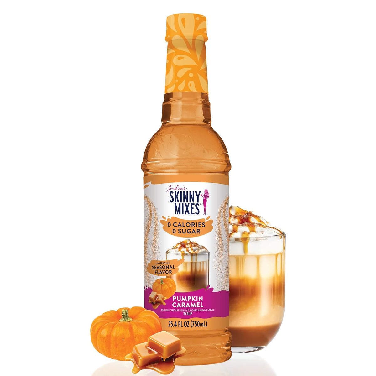 Jordan's Skinny Mixes Pumpkin Caramel Coffee Syrup, 25.4 fl oz